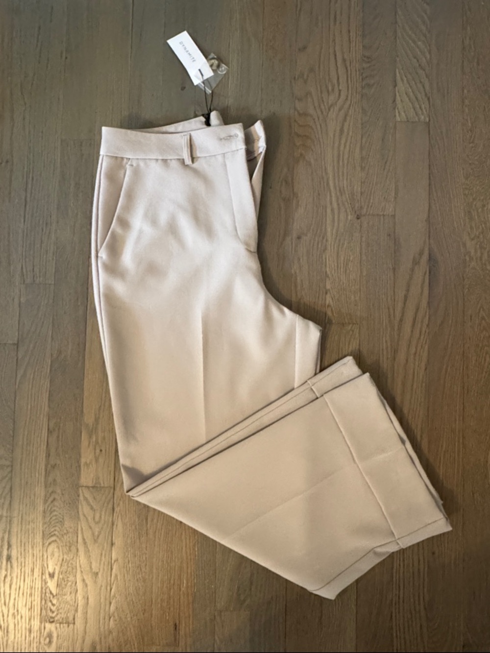 Dynamite High-Waist Wide-Leg Pants in Beige size 12